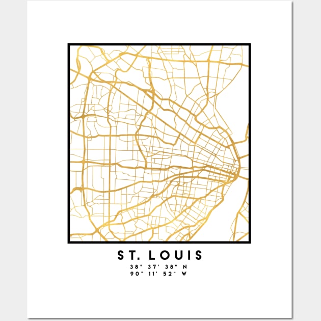 ST. LOUIS MISSOURI CITY STREET MAP ART Wall Art by deificusArt